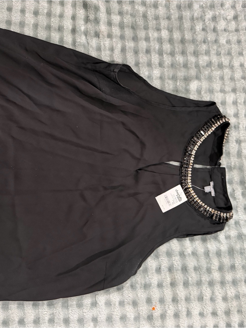 Bershka Black Sleeveless Beaded Neckline Camisole
